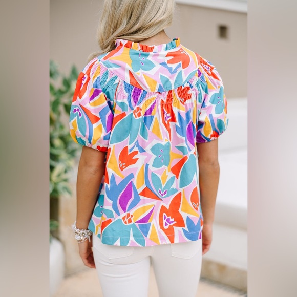 Fate: All My Life White Multi Abstract Blouse Size Large - Picture 10 of 10